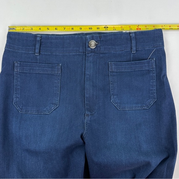 Anthropologie Pilcro The Skipper Cropped Wide-Leg Jeans Dark Denim Blue Size 34 - Picture 5 of 16